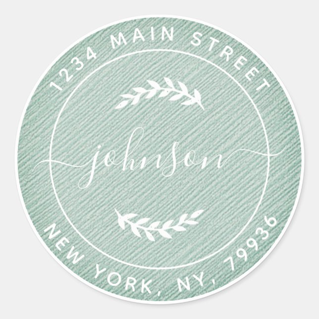 Pegatina Redonda Crea tu propia dirección de devolución redonda bla (Anverso)