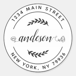 Pegatina Redonda Crea tu Propia Dirección de Devolución Redonda Clá