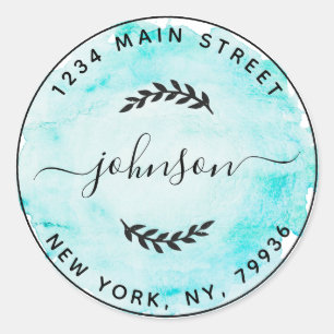 Pegatina Redonda Crea tu propia dirección de devolución redonda clá