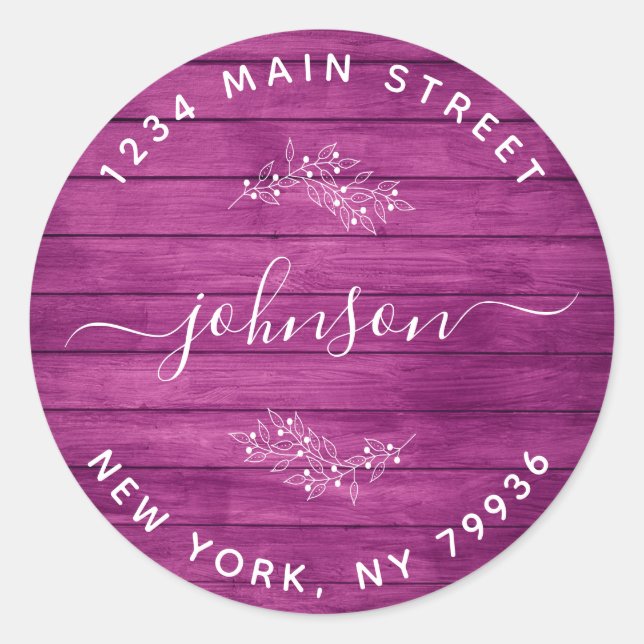 Pegatina Redonda Crea tu propia dirección de devolución redonda de  (Anverso)