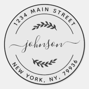 Pegatina Redonda Crea tu propia dirección de devolución redonda mar