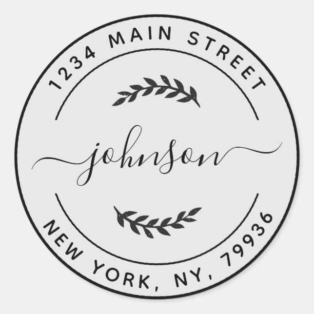 Pegatina Redonda Crea Tu Propia Dirección de Devolución Redonda Mar (Anverso)