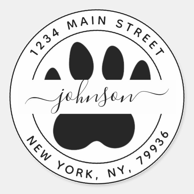 Pegatina Redonda Crea tu propia dirección de devolución redonda mod (Anverso)