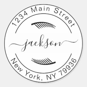 Pegatina Redonda Crea tu propia dirección de devolución redonda mod