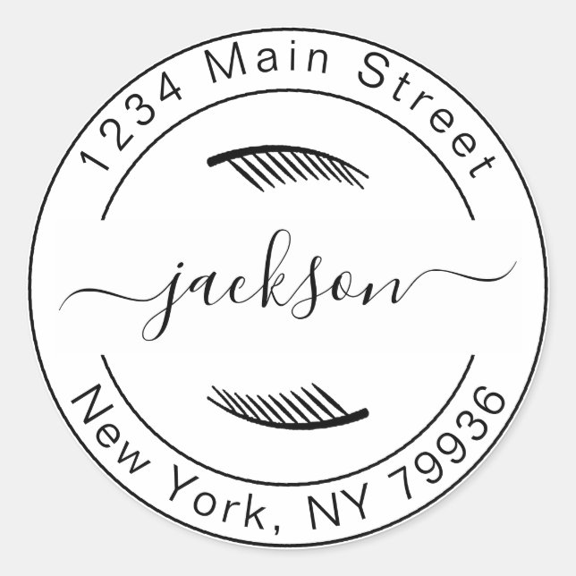 Pegatina Redonda Crea tu propia dirección de devolución redonda mod (Anverso)