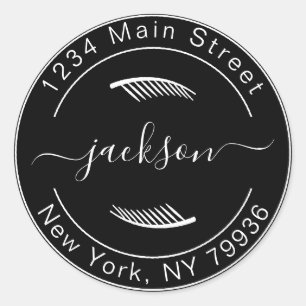 Pegatina Redonda Crea tu propia dirección de devolución redonda mod