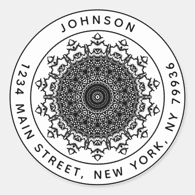 Pegatina Redonda Crea Tu Propia Dirección de Regreso Redonda (Anverso)