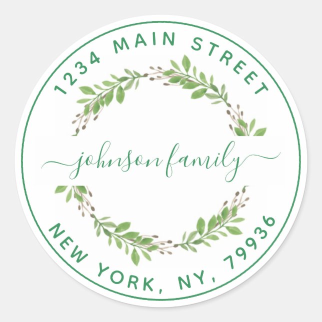 Pegatina Redonda Crea Tu Propia Dirección de Regreso Redonda (Anverso)