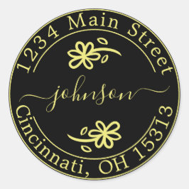 Pegatina Redonda Crea tu Propia Dirección de Regreso Redonda Clásic