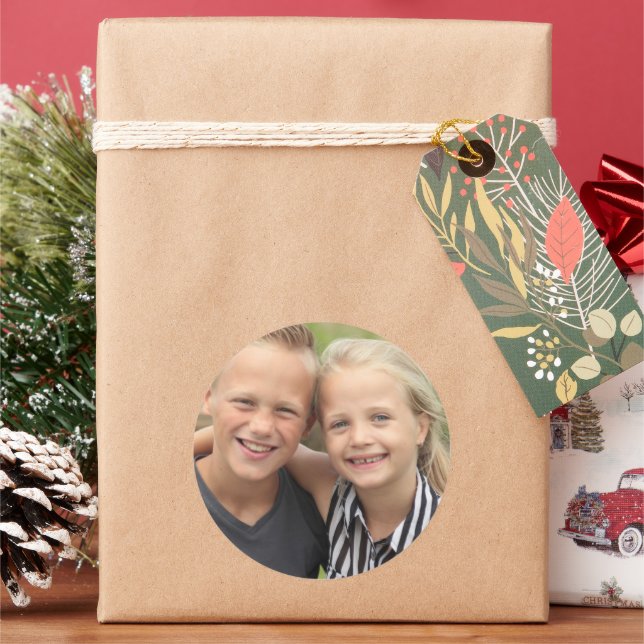 Pegatina Redonda Crea tu propia foto (Vacaciones)