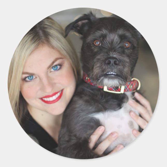 Pegatina Redonda Crea tu propia foto (Anverso)