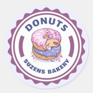 Pegatina Redonda Crea tu propia Personalizado Donut Shop Panadería