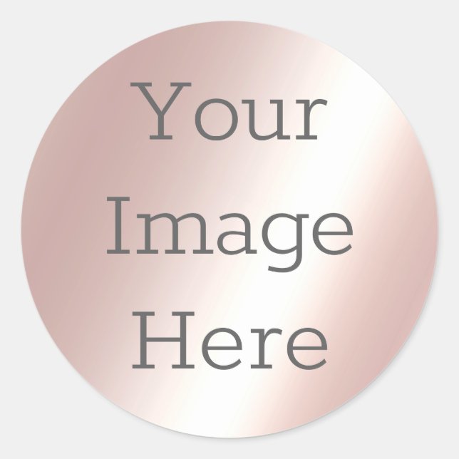 Pegatina Redonda Crea tu propia satén metálica rosada Rubor turbia (Anverso)