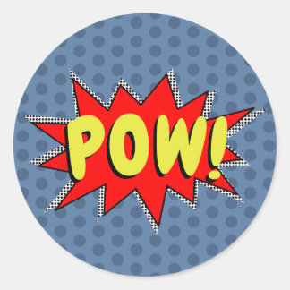 Pegatina Redonda ¡Crea Tu Propia Superheroína Onomatopoeias! ¡PUM!
