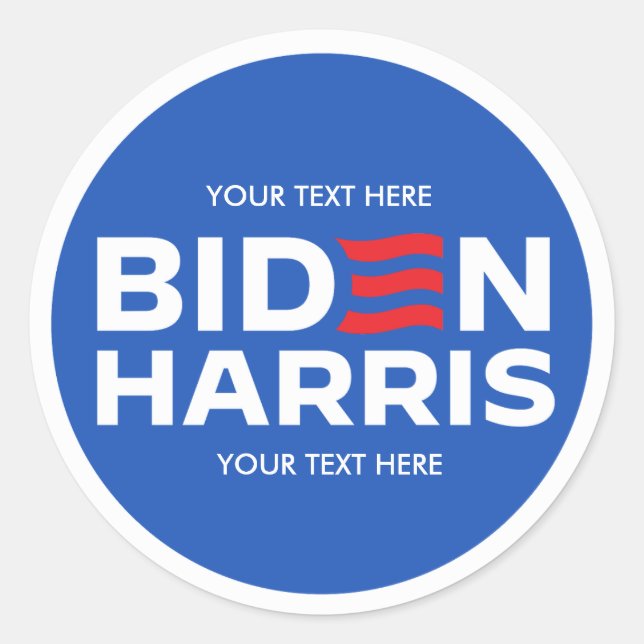 Pegatina Redonda Crea tu propio Biden Harris 2024 (Anverso)