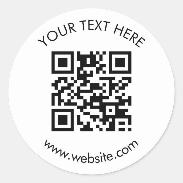 Pegatina Redonda Crea tu propio código QR personalizado (Anverso)