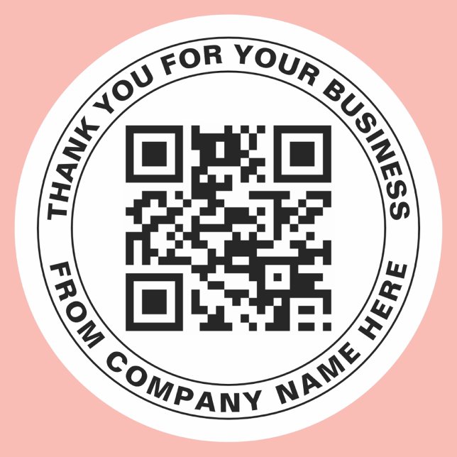 Pegatina Redonda Crea tu propio código QR y texto (Subido por el creador)