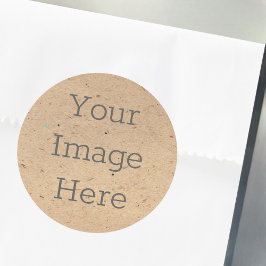 Pegatina Redonda Crea tu Propio Impreso de Papel Kraft Marrón Recic