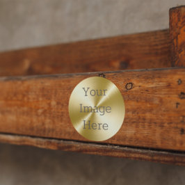 Pegatina Redonda Crea tu propio metal de oro cepillado radial 14K