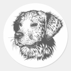 Pegatina Redonda Crea tu propio perro de compañía personalizado