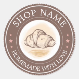 Pegatina Redonda Crea tu propio personalizado casero con amor Baker