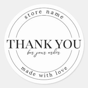 Pegatina Redonda Crea tu propio Personalizado Gracias hecho con amo