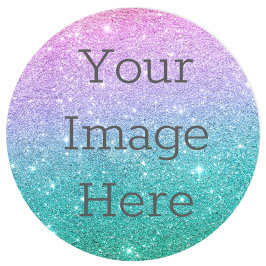 Pegatina Redonda Crea tu propio polvo Purpurina de sirena brillante