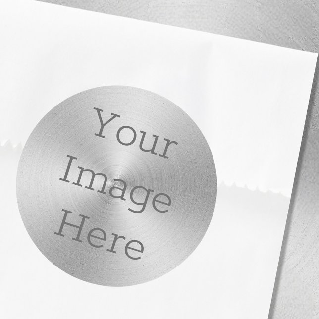 Pegatina Redonda Crea tu propio radial plateado metálico cepillado (Subido por el creador)