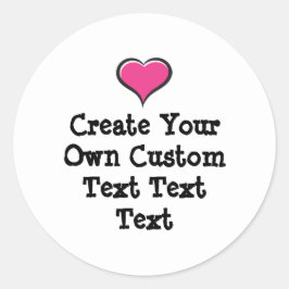 Pegatina Redonda Crea tu propio texto personalizado blanco Bkgd Ver