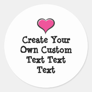 Pegatina Redonda Crea tu propio texto personalizado blanco Bkgd Ver