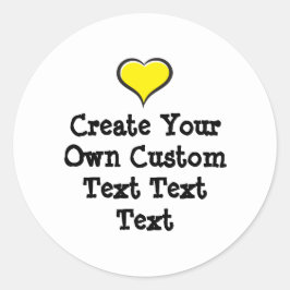 Pegatina Redonda Crea tu propio texto personalizado blanco Bkgd Ver