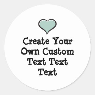 Pegatina Redonda Crea tu propio texto personalizado blanco Bkgd Ver