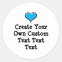 Pegatina Redonda Crea tu propio texto personalizado blanco Bkgd Ver