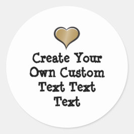 Pegatina Redonda Crea tu propio texto personalizado blanco fondo Ve