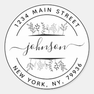 Pegatina Redonda Crea tus propias hojas redondas caprichosas dibuja