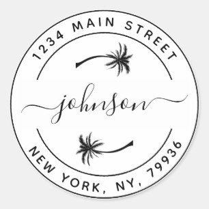 Pegatina Redonda Crea tus propias palmeras redondas de dirección de