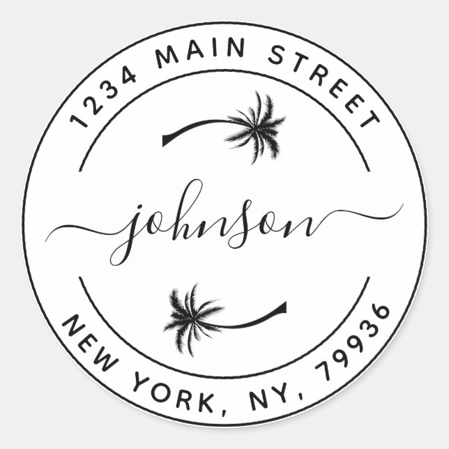 Pegatina Redonda Crea tus propias palmeras redondas de dirección de (Anverso)