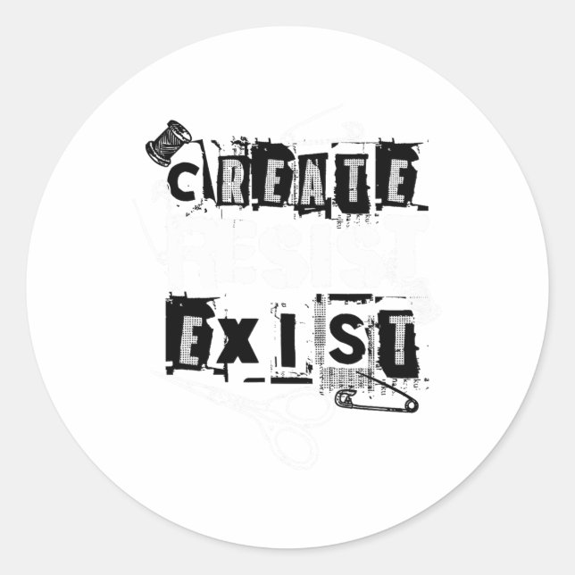 Pegatina Redonda Creación de Credo de punk (Anverso)