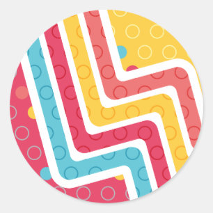 Pegatina Redonda Creación de figuras geométricas