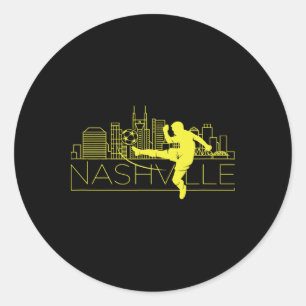 Pegatina Redonda Creaciones Cheek Nashville Soccer City Mls, Hombre