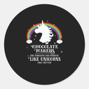 Pegatina Redonda Creador de Chocolate Fabuloso Mágico Como Unicorni