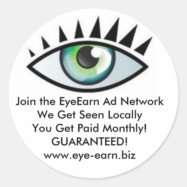 Pegatina Redonda Creador de ingresos Peel-n-Stick (Anverso)