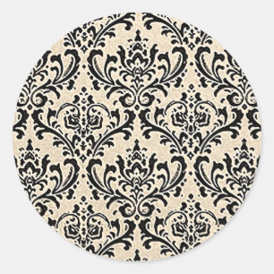 Pegatina Redonda Cream Damask ~