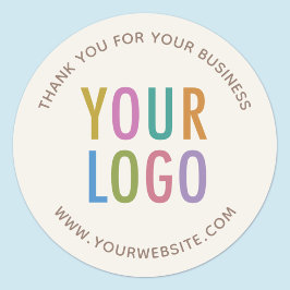 Pegatina Redonda Cream Ecru Ivory Gracias Pegatinas Personalizado L