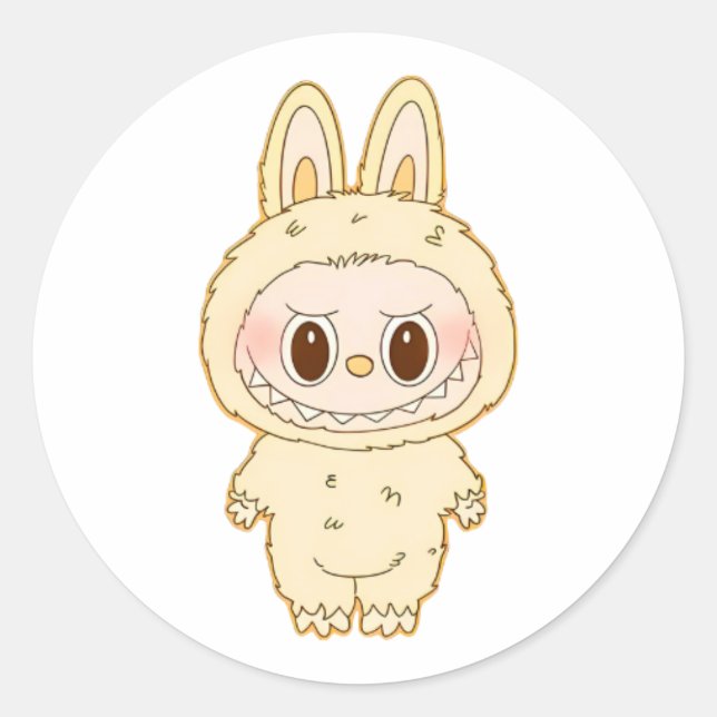 Pegatina Redonda Creamy Bunny Sweetie (Anverso)