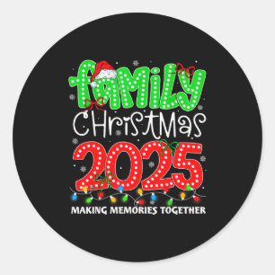 Pegatina Redonda Creando Recuerdos Juntos Navidad Familiar 2025 Xma