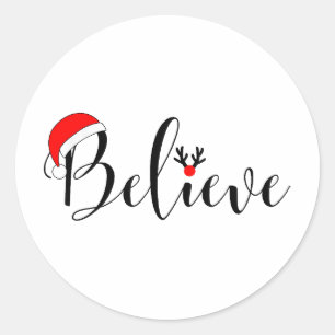 Pegatina Redonda Créanlo gráfico de navidad adhesiva