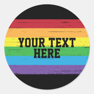 Pegatina Redonda CREAR Personalizado PROPIO DIY plantilla Rainbow L