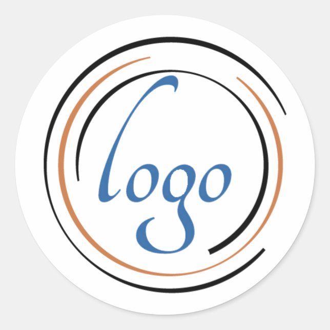 Pegatina Redonda Crear su logotipo profesional (Anverso)