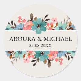 Pegatina Redonda Crear su propia boda personalizada